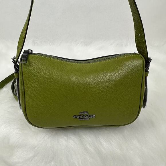 Coach Kailey Shoulder/Crossbody Bag In Leather/Bright Olive CY707 NWT - Picture 1 of 11